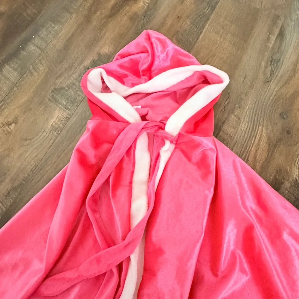 4T girls pink hooded cape little pink riding hood